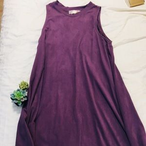 Purple suede tank dress